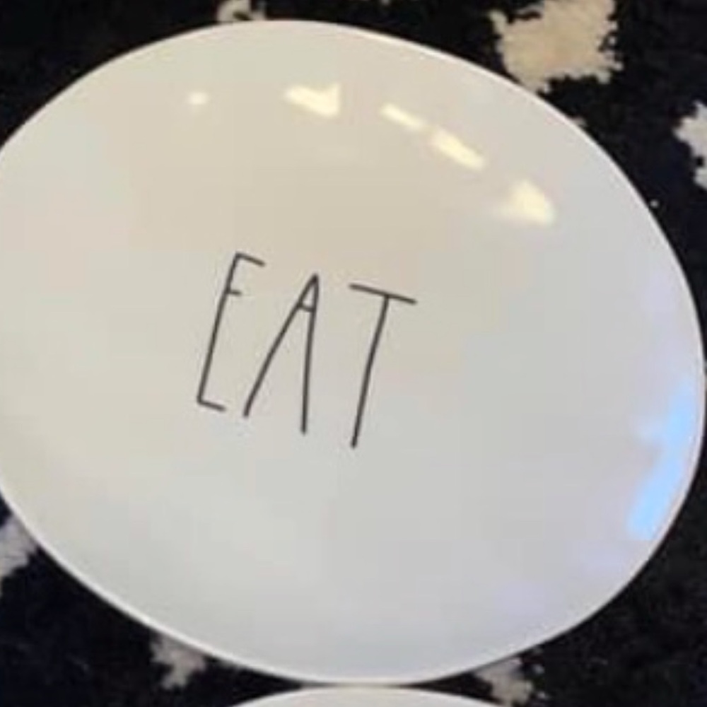 Rae Dunn by Magenta EAT Salad Appetizer Dessert Plate 8” Farmhouse Ceramic
